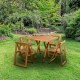 Mezcala Comedor de Terraza de Madera de Pino 4 Pax
