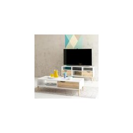 Burdeos Mueble para TV 2 Cajones de Madera